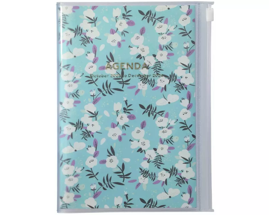 MARK'S 2023/2024 Taschenkalender B6 vertikal, Flower Pattern // Turqoise