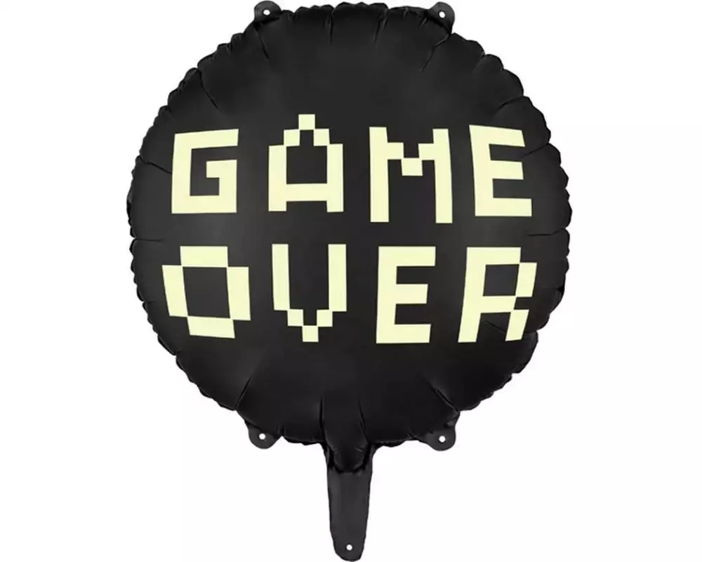 Partydeco Folienballon Game Schwarz, 45 cm