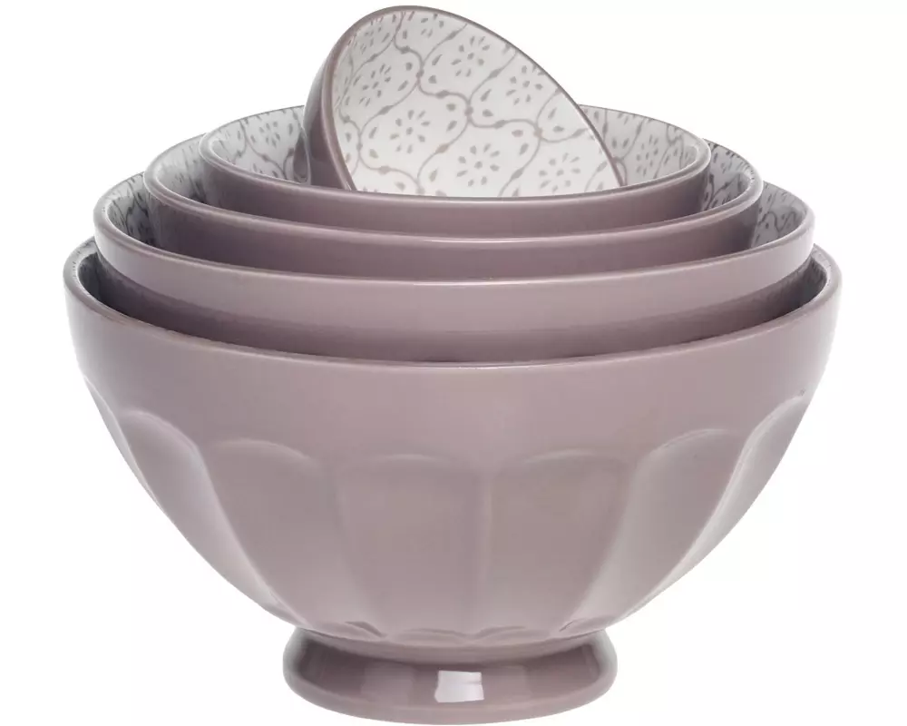 Chic Antique Schüsselset Arés 5 tlg., Taupe / Weiss