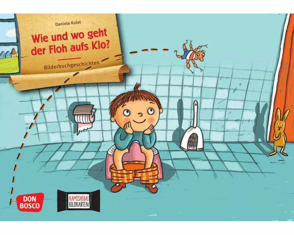Wie und wo geht der Floh aufs Klo? Kamishibai Bildkartenset