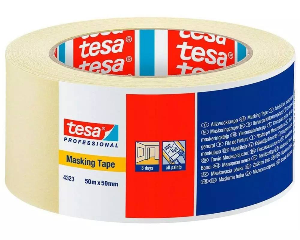 tesa Malerband Krepp Universal 50m x 50 mm, Chamois