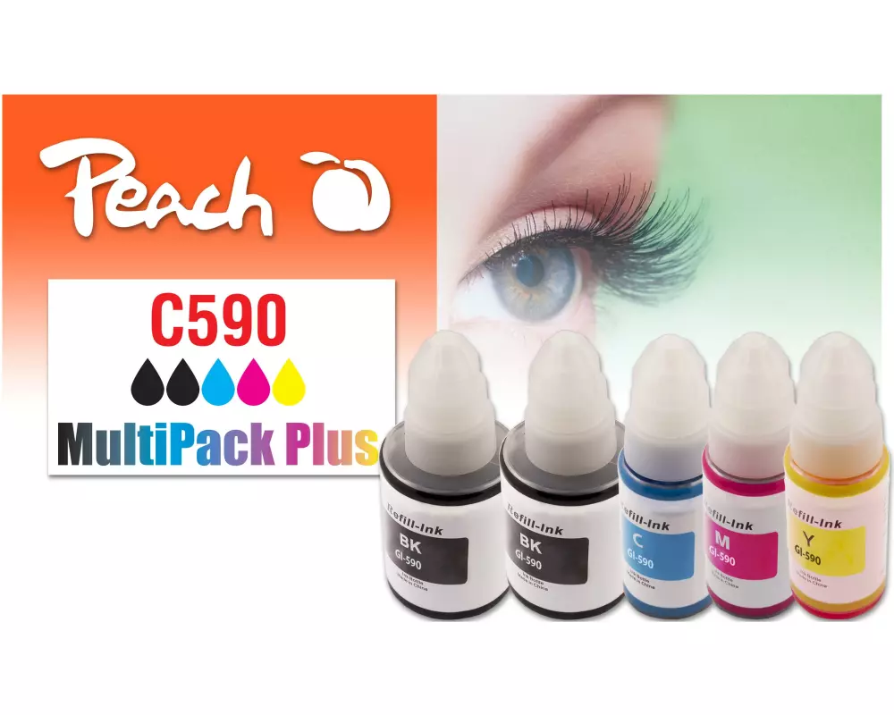Peach Tinte Canon CISS GI-590 Multi-Pack+ C/M/Y/2x BK