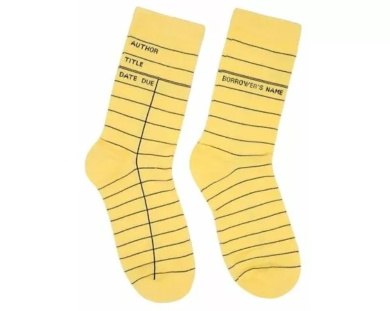 Library Card (Yellow) Socks - Small