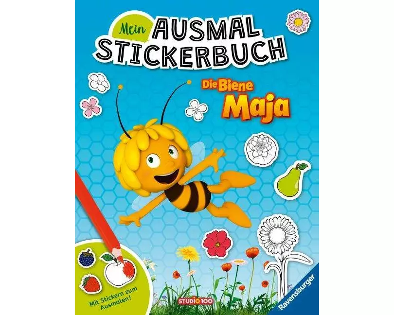 Mein Ausmalstickerbuch: Die Biene Maja