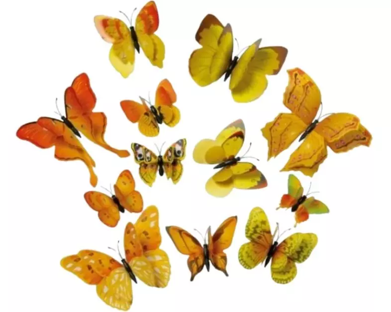 Dekomat AG Aufhänger Schmetterlinge 12 Stück, Gelb