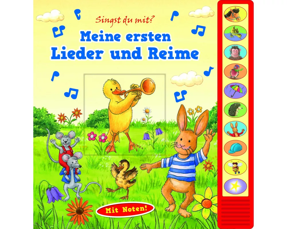 Meine ersten Lieder und Reime - Pappbilderbuch zum Vorlesen - Liederbuch mit 10 Melodien