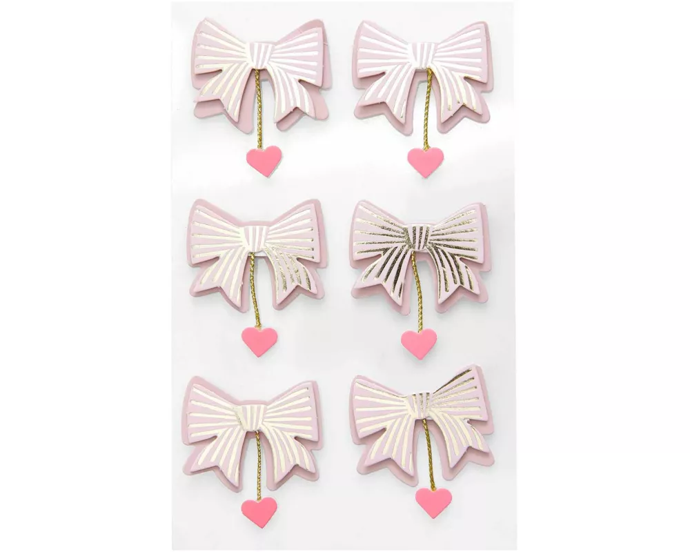 3D Sticker Schleifen / Herzen, Mauve FSC MIX