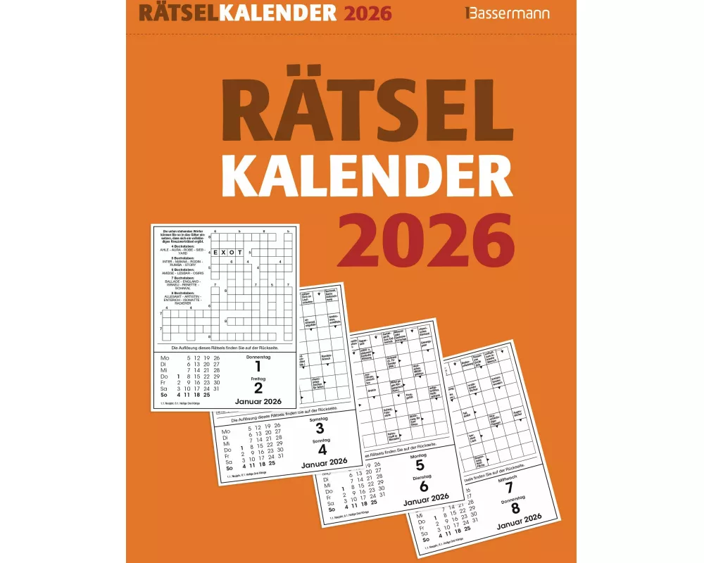 Rätselkalender 2026. Der beliebte Abreißkalender für alle Rätselfreunde
