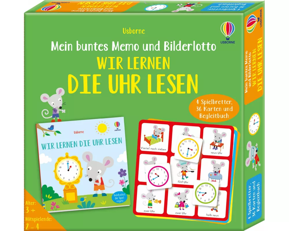 Mein buntes Memo und Bilderlotto: Wir lernen die Uhr lesen