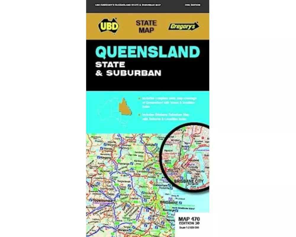 Queensland State & Suburban Map 470 30th ed
