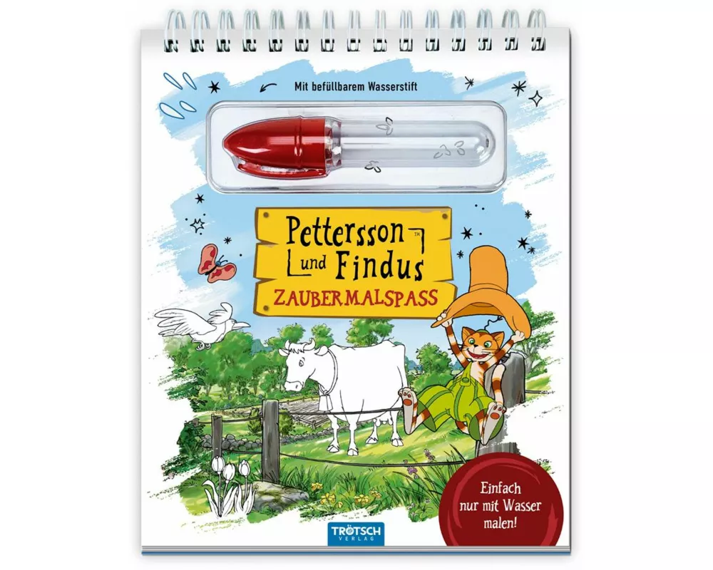 Trötsch Pettersson und Findus Zaubermalspaß mit Wasserstift Malblock