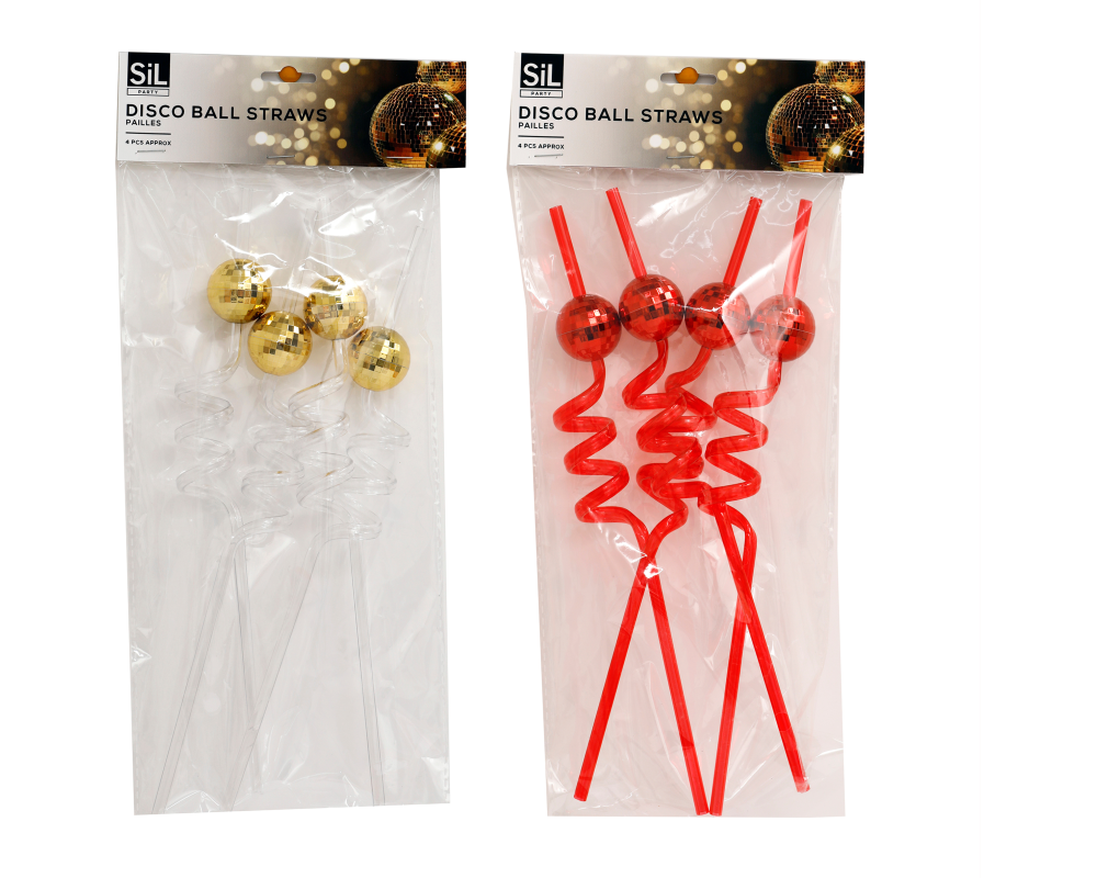ROOST Trinkhalme 27cm PT0260 Disco, assortiert 4 Stück