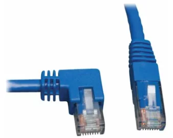 EATON TRIPPLITE Left-Angle, Cat6, Gigabit, Molded, UTP Ethernet Cable, RJ45, Left-Angle M to RJ45m, Blue, 3 ft. 0.91m