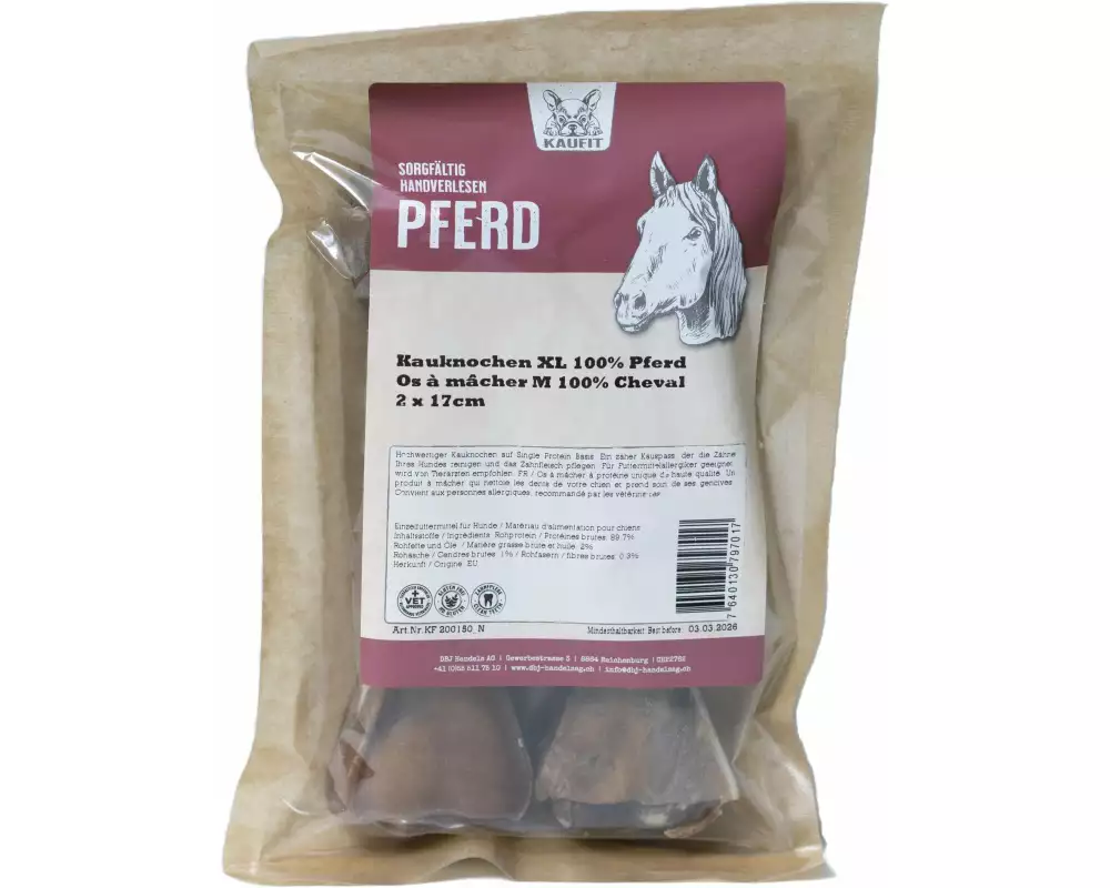 Kaufit Kauknochen Pferd, 17 cm, 200 g, 2 Stück