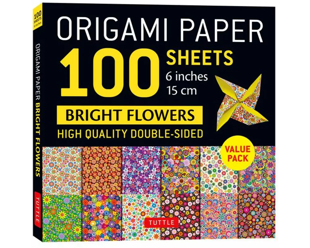 Origami Paper 100 Sheets Bright Flowers 6" (15 cm)