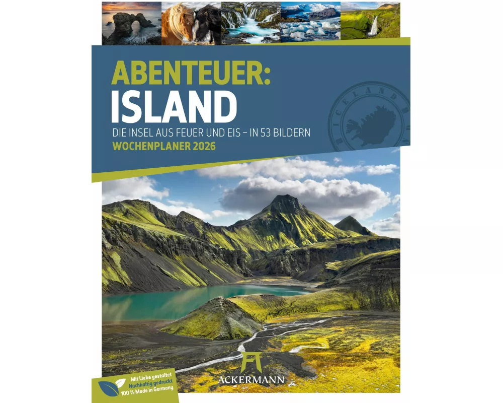 Island Wochenplaner Kalender 2026 | Die Insel aus Feuer und Eis