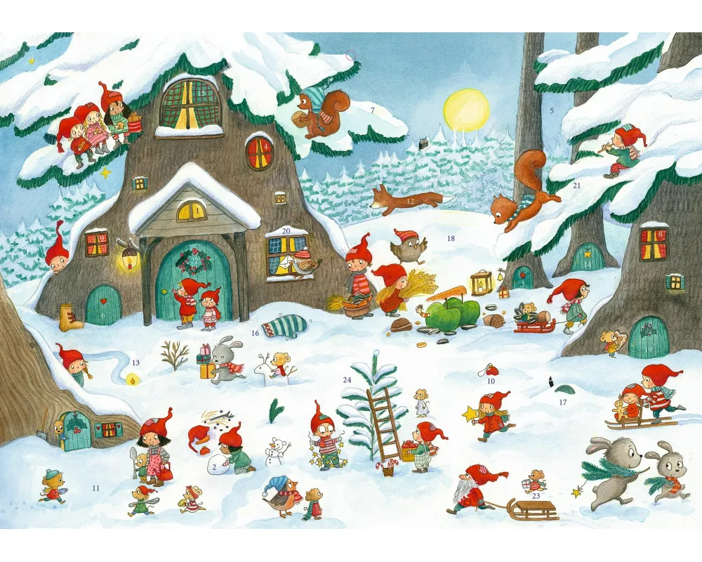 Sticker-Adventskalender - Im Wichtel-Wimmelwald