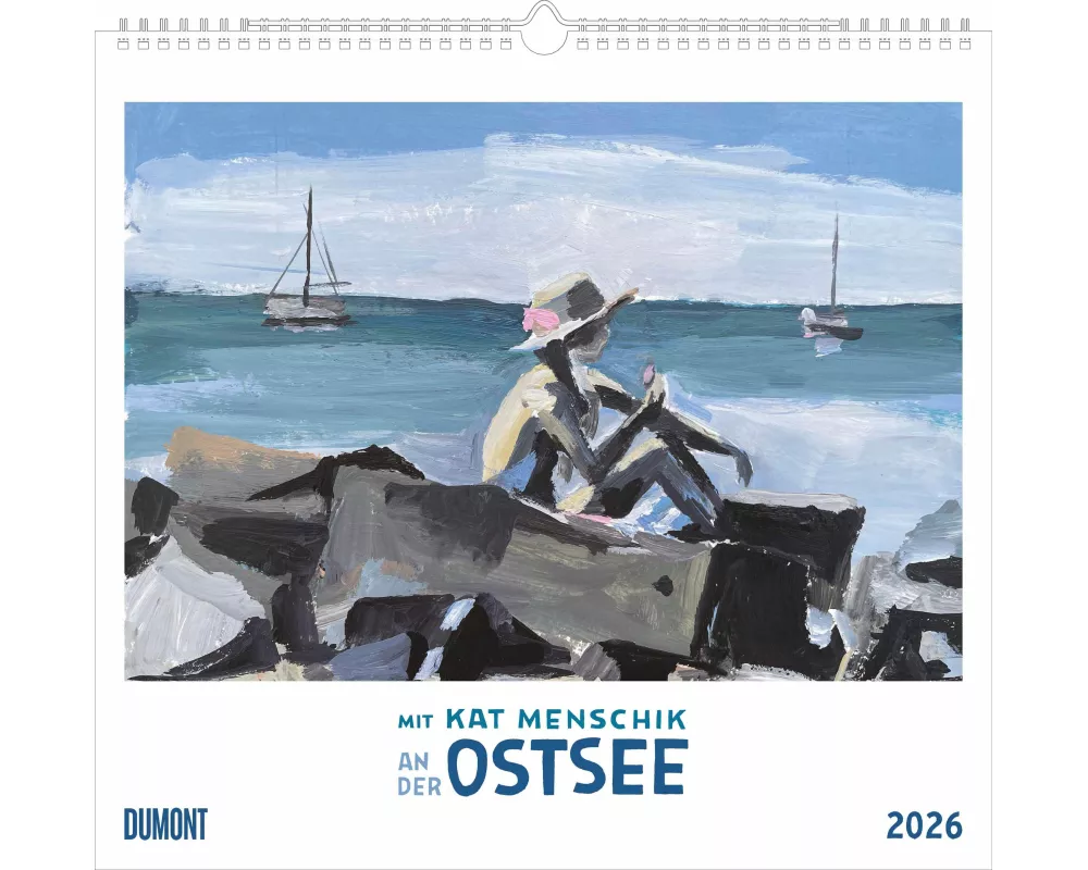 DUMONT - Mit Kat Menschik an der Ostsee 2026 – Kunstkalender 38 x 36 cm mit Malerei & Landschaftsbildern – Wandkalender mit Spiralbindung