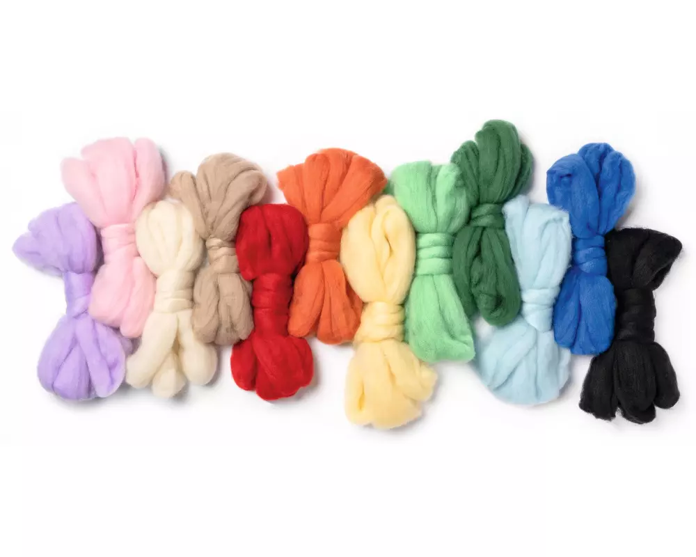 Folia Filzwolle Mehrfarbig, 12 Bündel