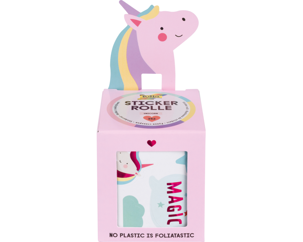 FOLIA Stickerrolle Einhorn 4m 27102 pink
