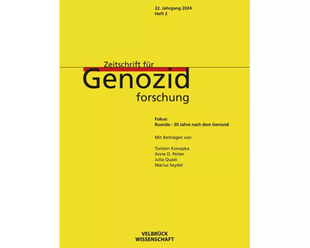 Zeitschrift für Genozidforschung, 22. Jahrgang 2024, Heft 2
