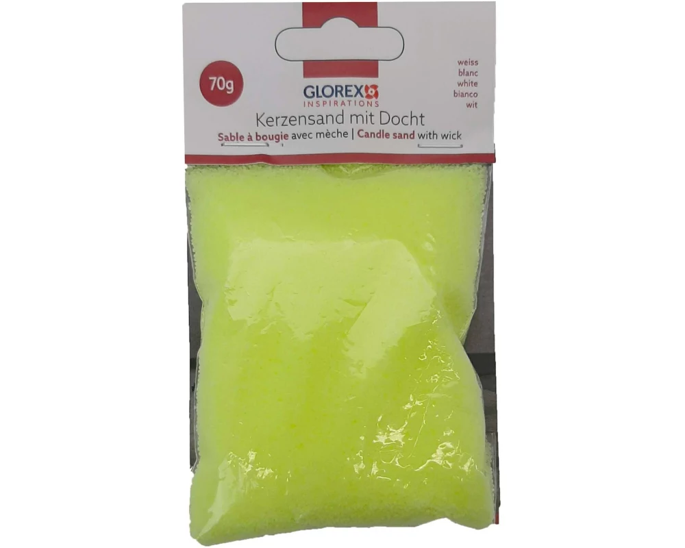 Glorex Kerzendocht mit Kerzensand 70g, Gelb