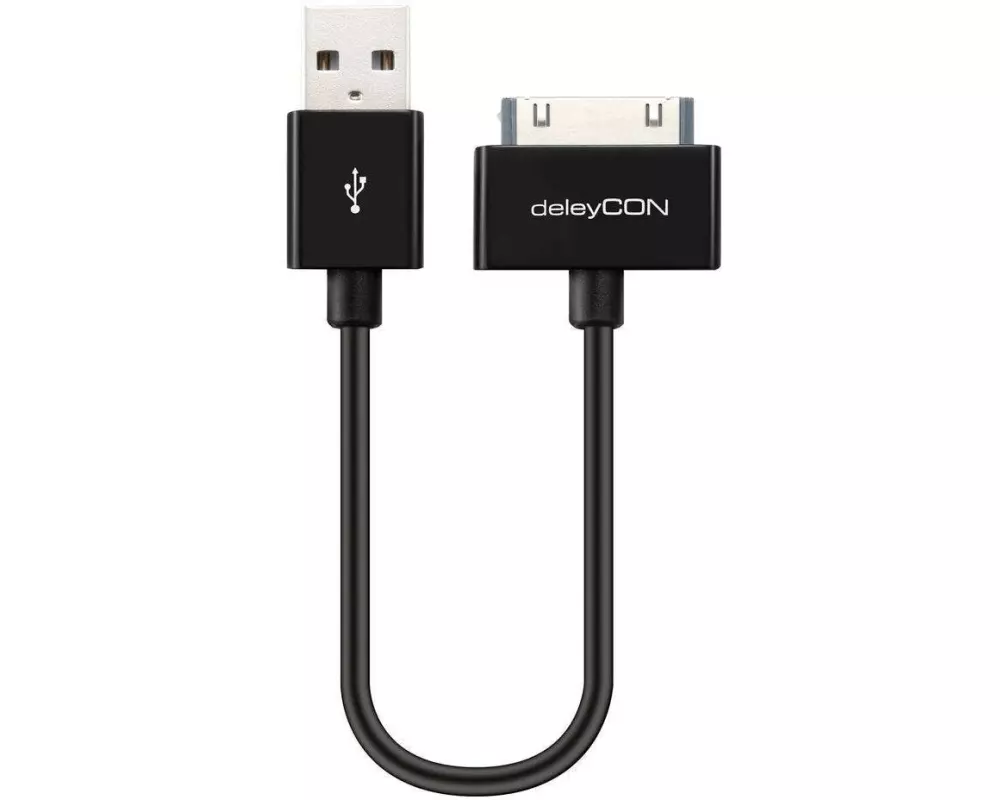 deleyCON USB 2.0-Kabel USB-A - Apple Dock 30-Pin 0.15 m