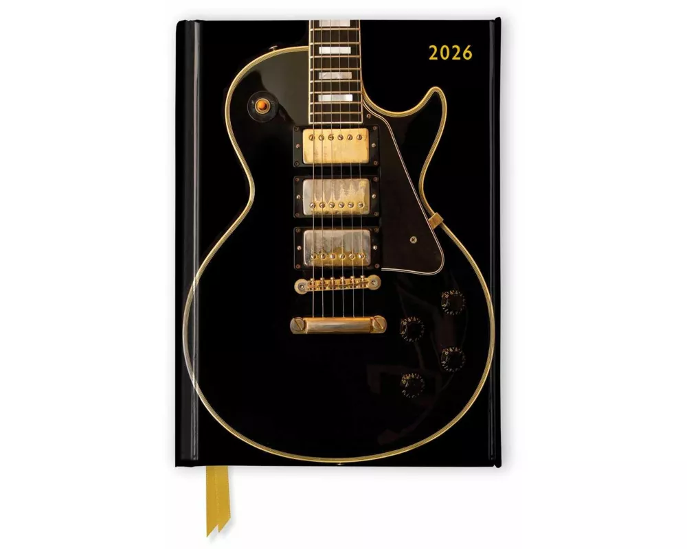 Black Gibson Guitar 2026 Luxury Pocket Diary Planner - Week to View