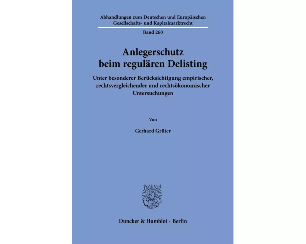 Anlegerschutz beim regulären Delisting