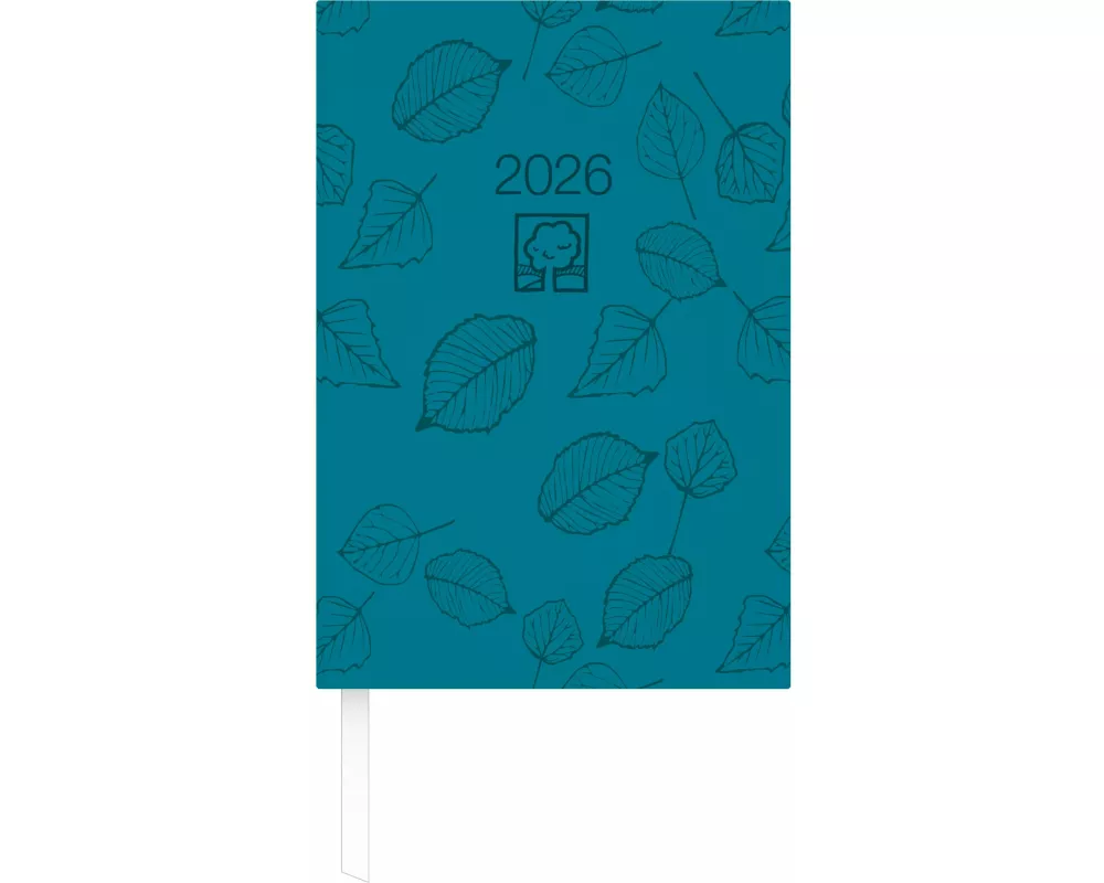 Zettler Buchkalender 1T/1S türkis Blauer Engel 2026 – Timer 15 × 21 cm, 1 Tag pro Seite, Recyclingpapier, nachhaltig zertifiziert