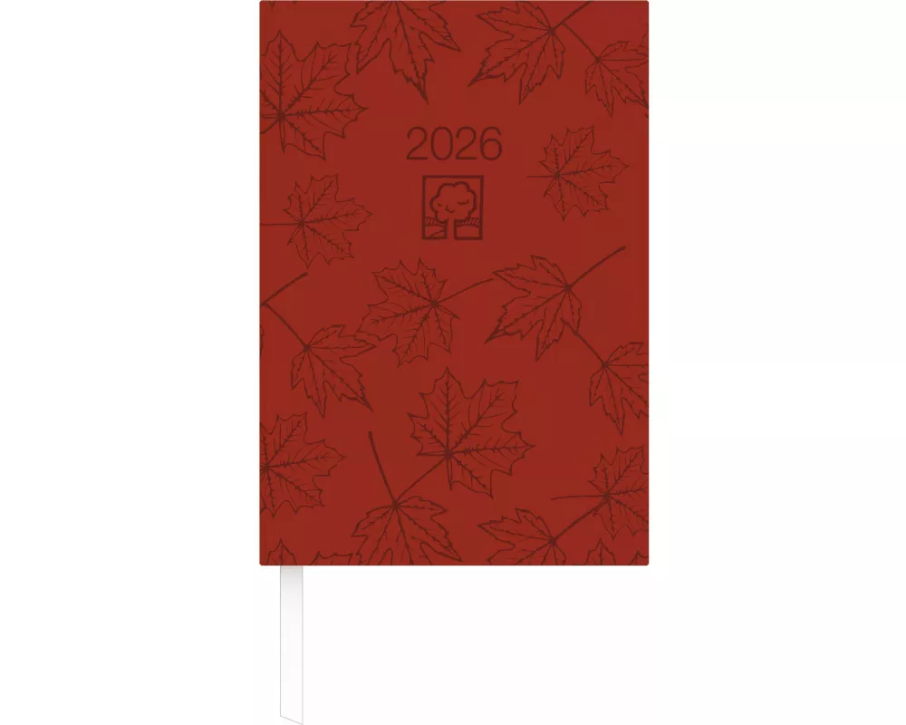 Zettler Buchkalender 1T/1S rot Blauer Engel 2026 – Timer 15 × 21 cm, 1 Tag pro Seite, Recyclingpapier, nachhaltig zertifiziert
