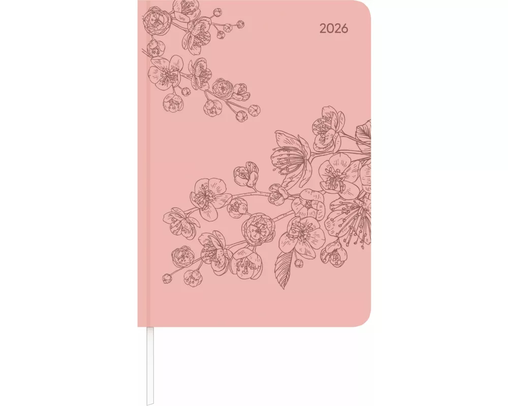 Alpha Edition - Lady Journal Grande Deluxe Salmon 2026 – Taschenkalender A5 (15×21 cm) mit 128 Seiten & Tucson-Einband mit Motivprägung, Weekly-Planer