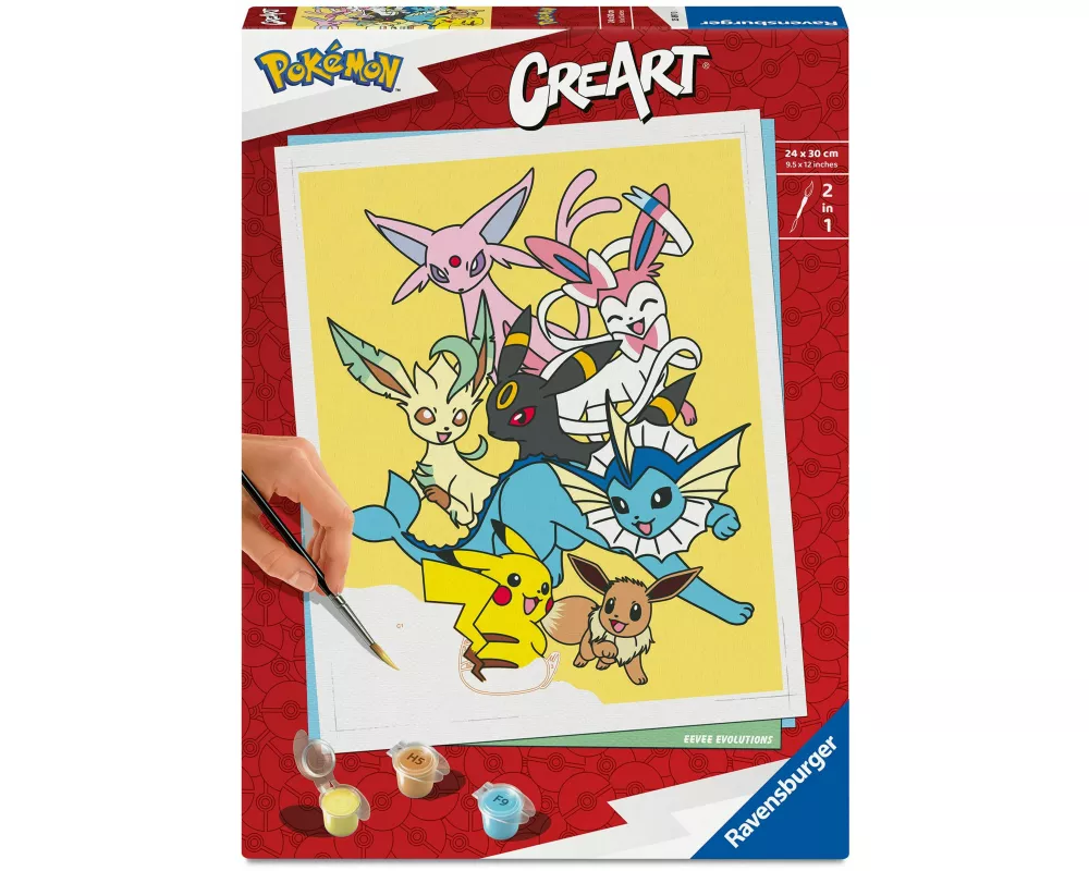 CreArt, Malen nach Zahlen Adults Trend Pokémon - Eevee Evolutions