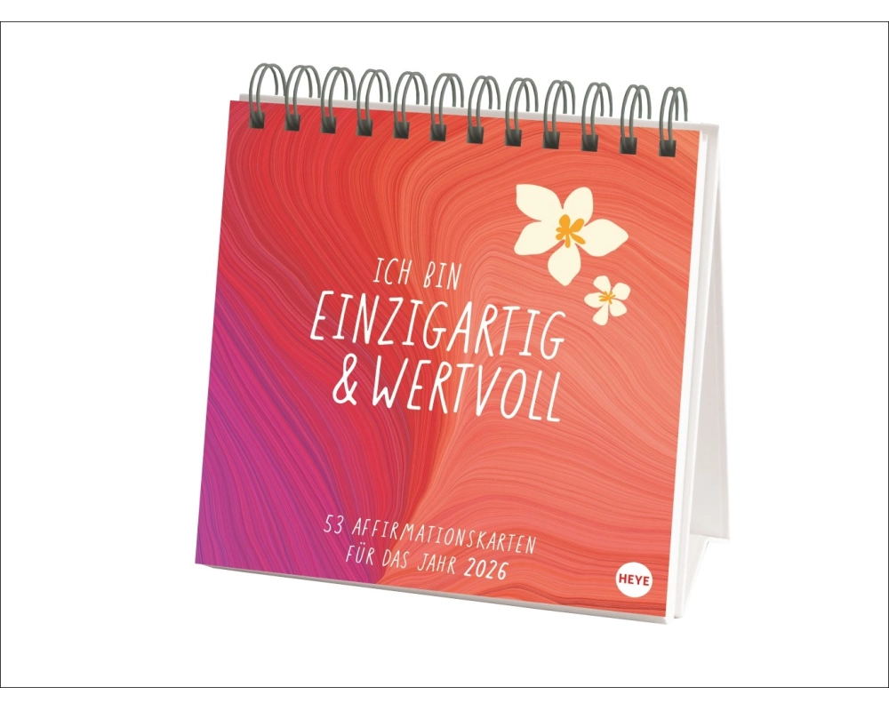 Ich bin einzigartig und wertvoll Premium-Postkartenkalender2026 - 53 Affirmationskarten für das Jahr