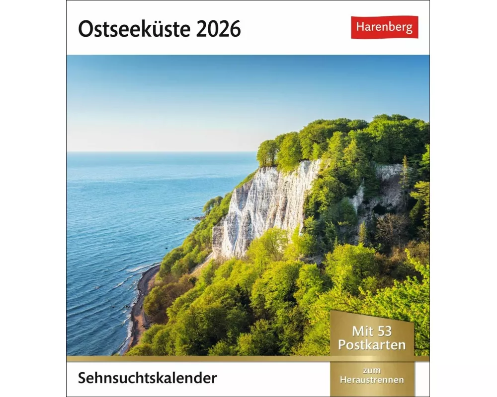 Ostseeküste Sehnsuchtskalender 2026 - Wochenkalender mit 53 Postkarten