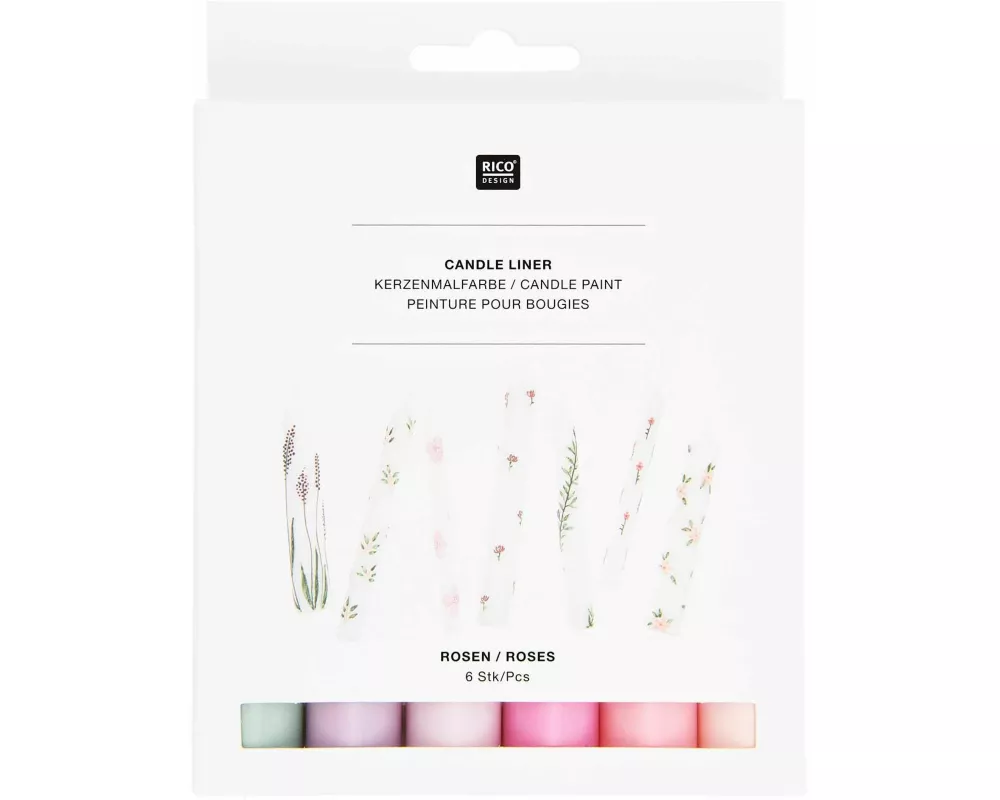 Candle liner Set Roses, 6-tlg Hellrosa, Pink, Magenta, Flieder, Lila, Salbei