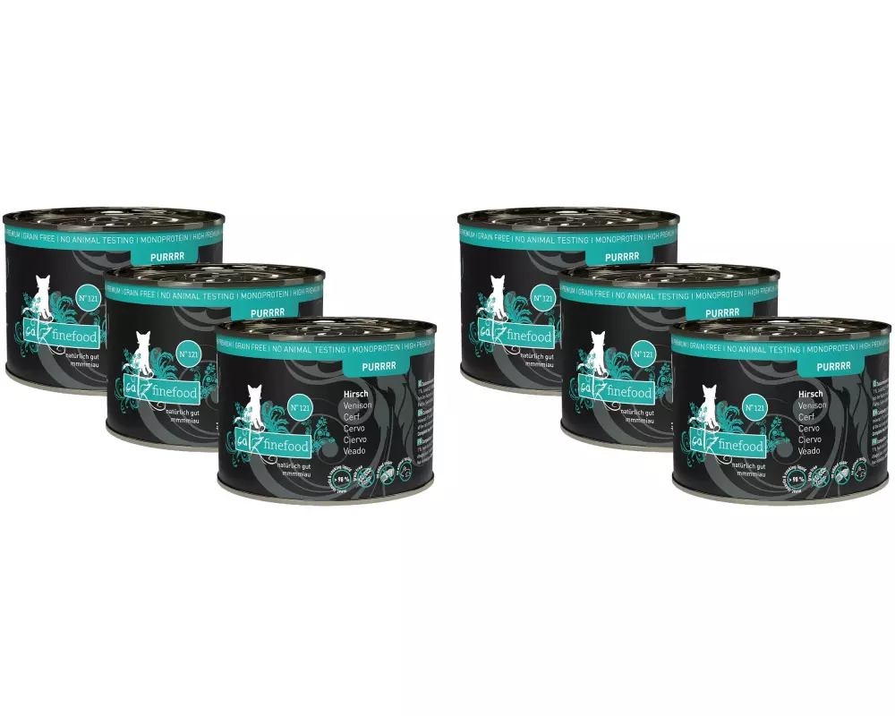 catz finefood Nassfutter Purrrr No.121 Hirsch, 6 x 200 g