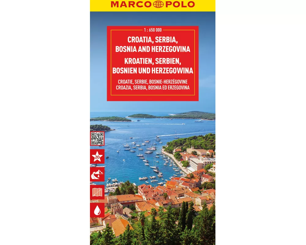 MARCO POLO Reisekarte Kroatien, Serbien, Bosnien und Herzegowina 1:650.000
