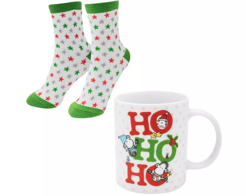Sheepworld Tasse-Socken-Set Ho Ho Ho Grösse 36 - 40