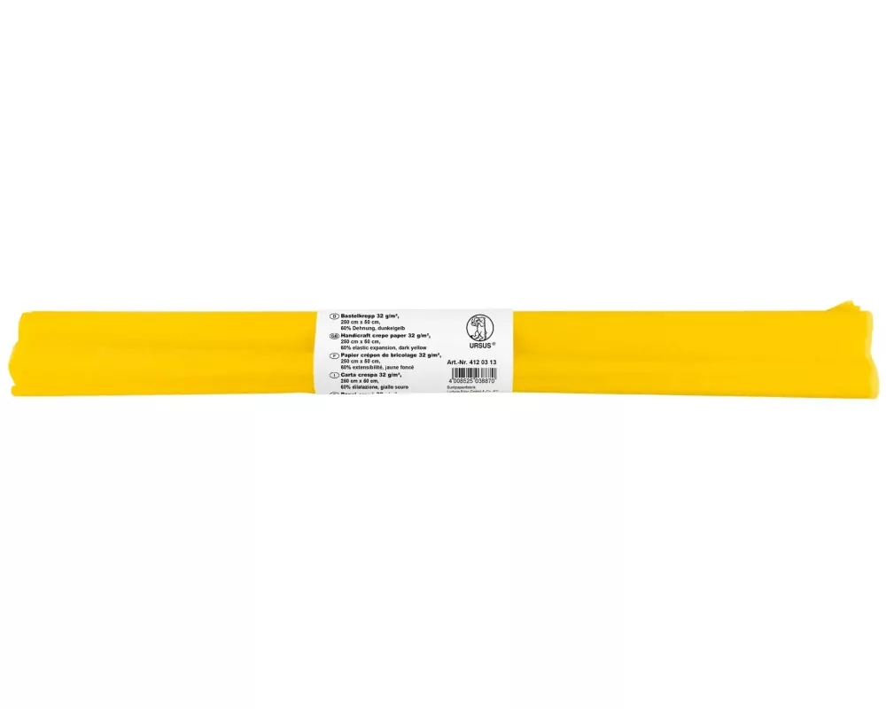 URSUS Krepppapier 50 cm x 2.5 m, 32 g/m², Dunkelgelb