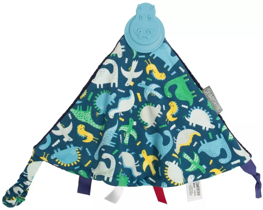 Cheeky Chompers Schmusetuch mit Beissring Dino 44 x 30 cm