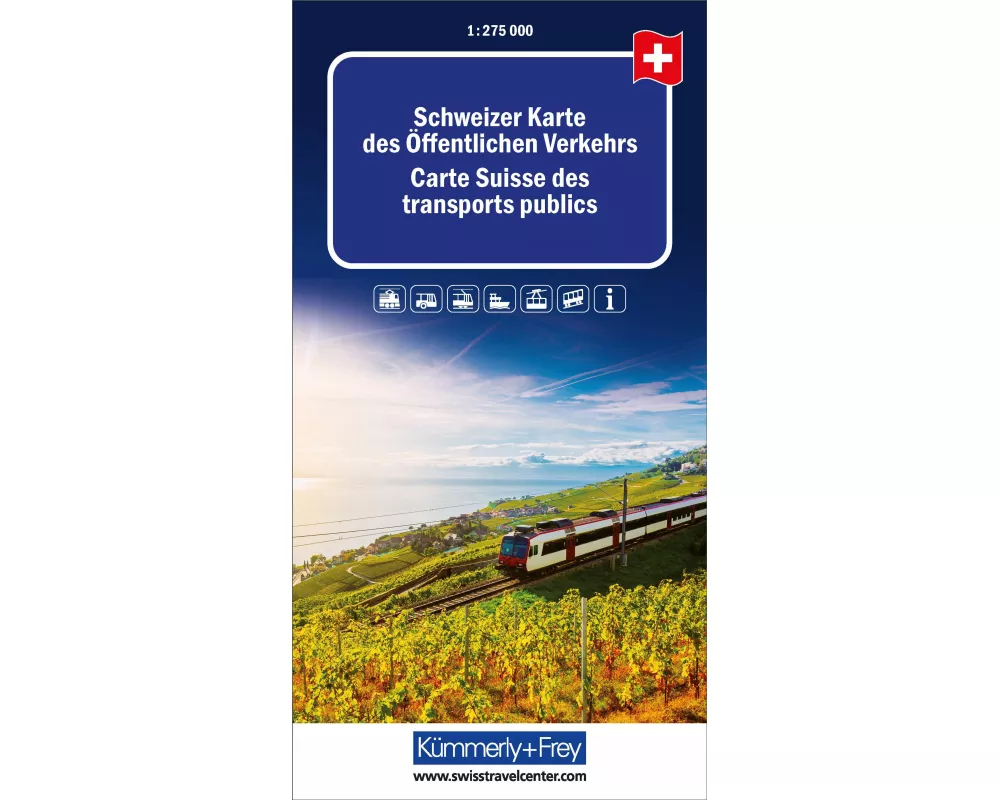 Kümmerly+Frey Schweizer Karte des öffentlichen Verkehrs 1:275.000