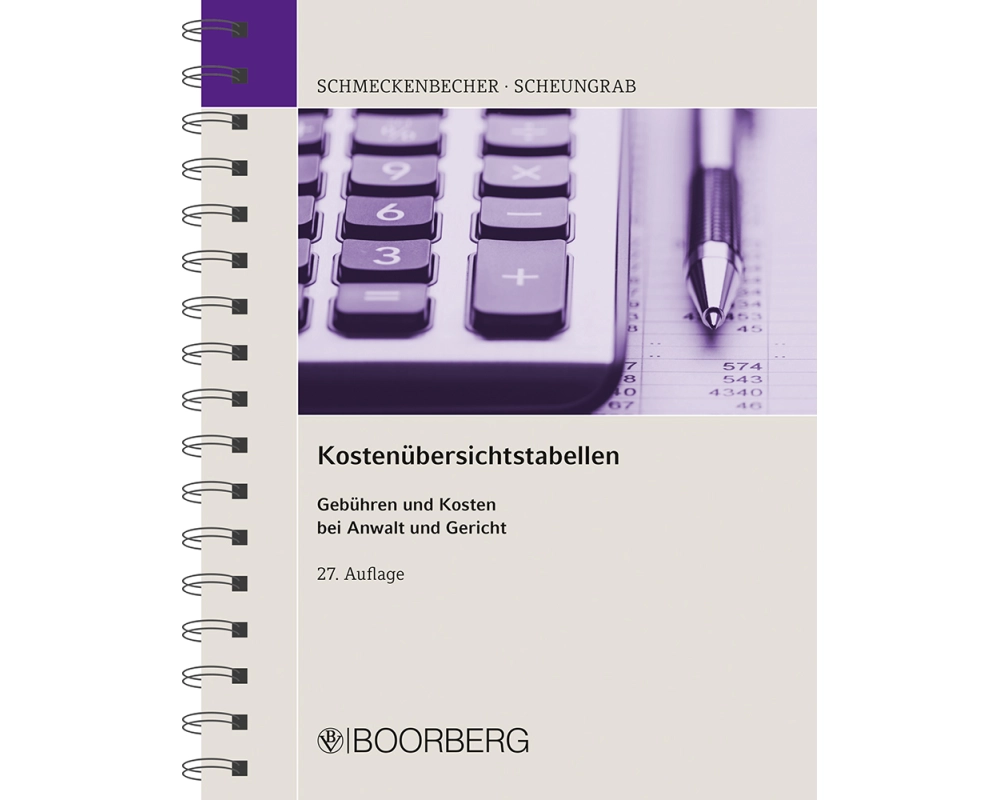 Kostenübersichtstabellen