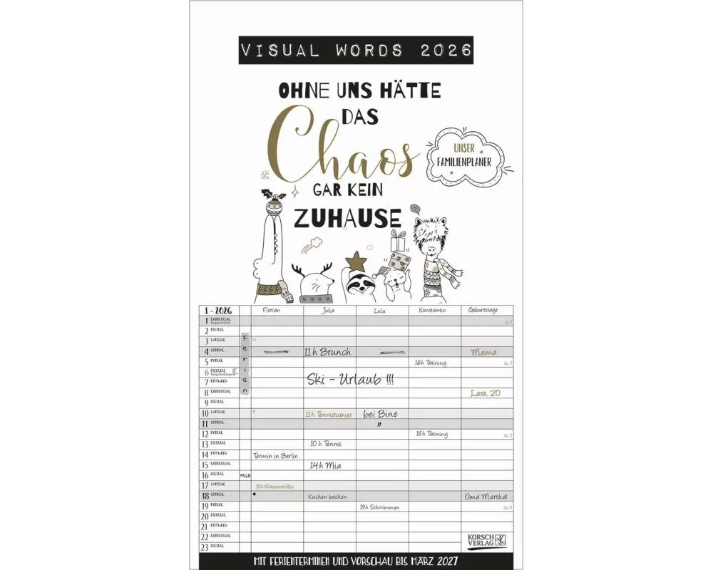 Visual Words Familienplaner 2026
