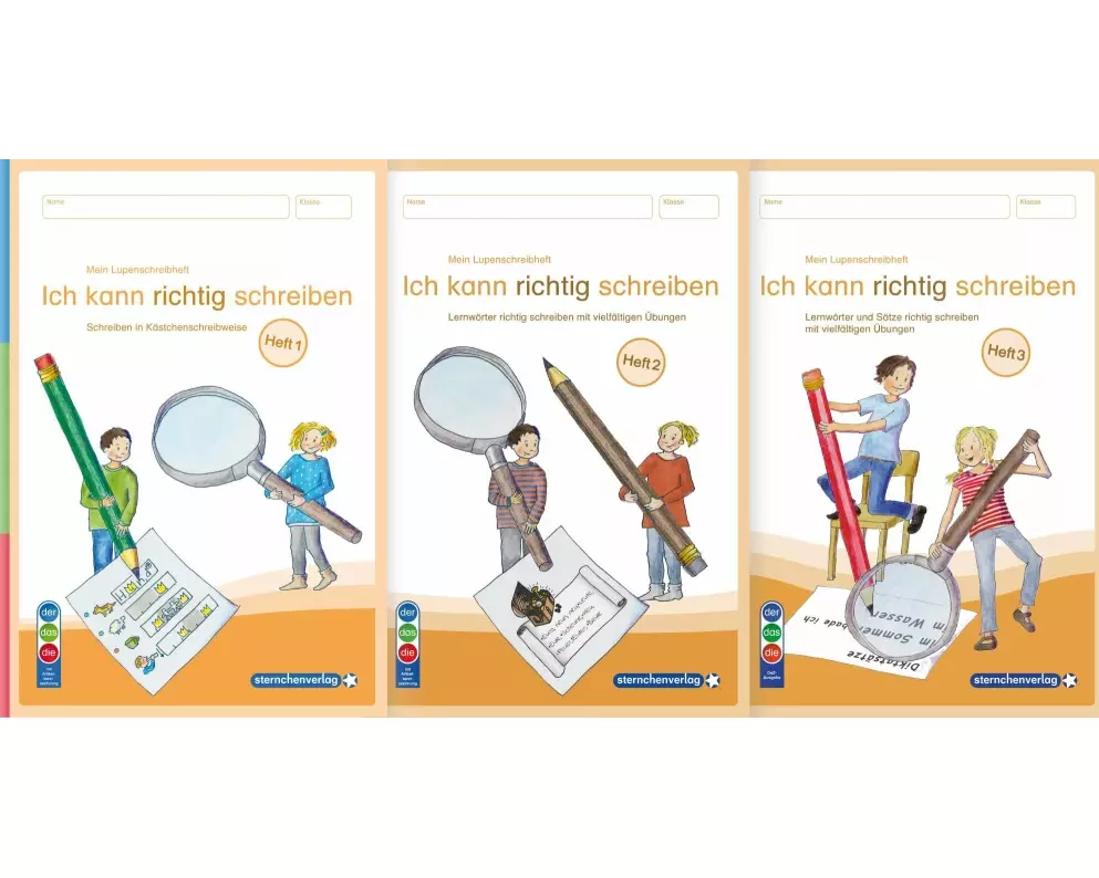 Mein Lupenschreibheft 1 bis 3 - Ich kann richtig schreiben - Ausgabe mit Artikelkennzeichnung (DaZ)