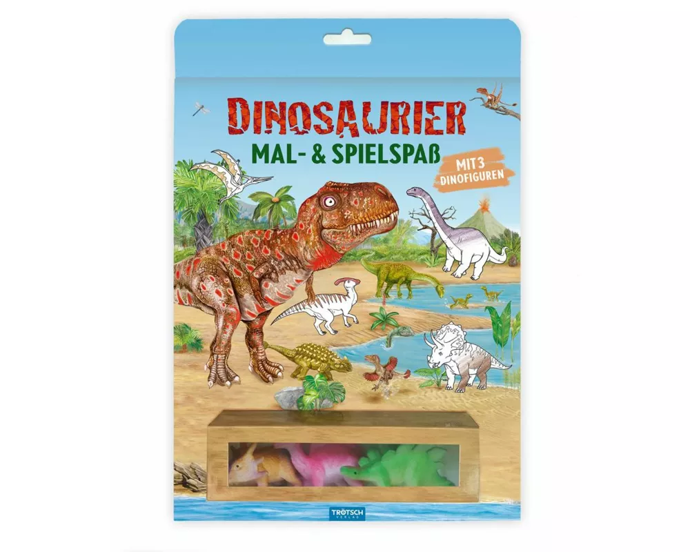 TRÖTSCH - Malbuch Dinosaurier Mal- und Spielspaß S1 Malbuch mit Spielzeug| Ab 3 Jahren