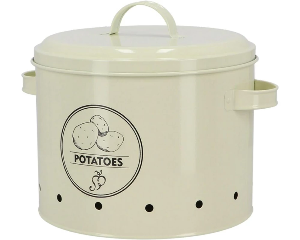 Esschert Design Vorratsdose Kartoffeln Creme rund