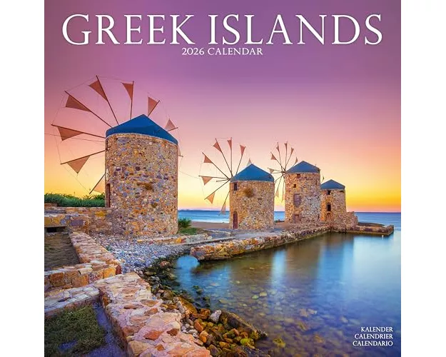 Greek Islands Calendar 2026 Square Travel Wall Calendar - 16 Month