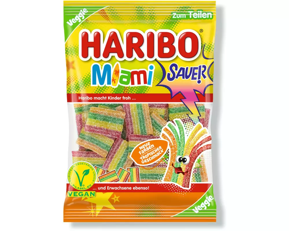 Haribo Gummibonbons Miami sauer vegan 160 g