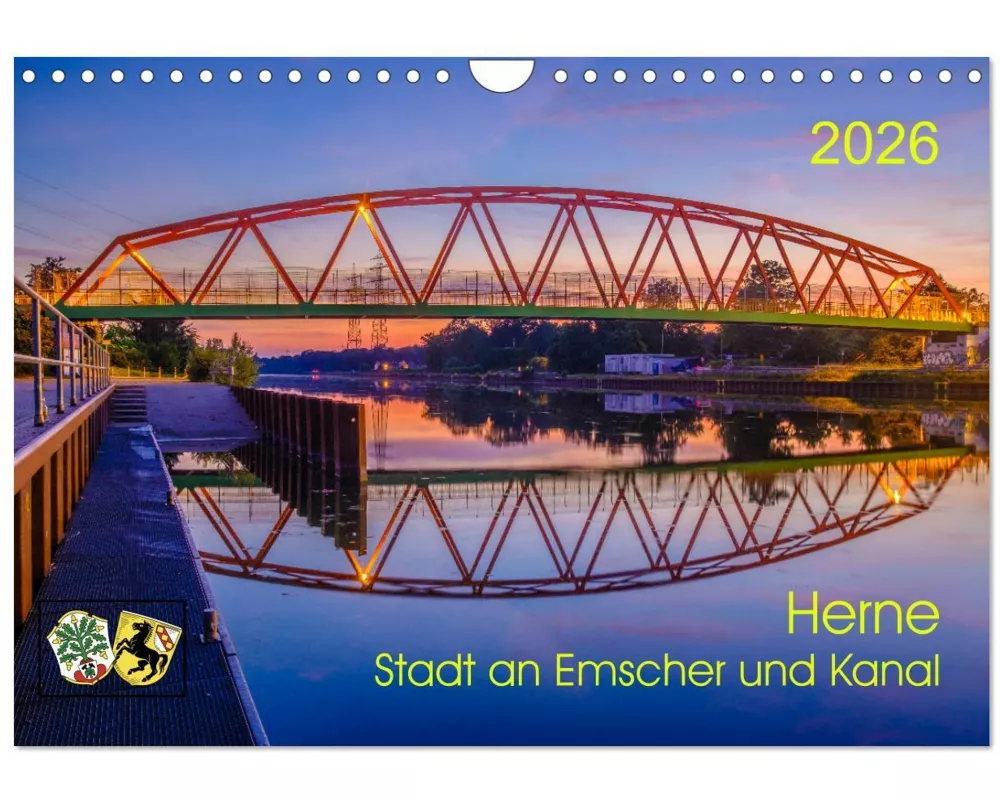 Herne: Stadt an Emscher und Kanal (Wandkalender 2026 DIN A4 quer), CALVENDO Monatskalender